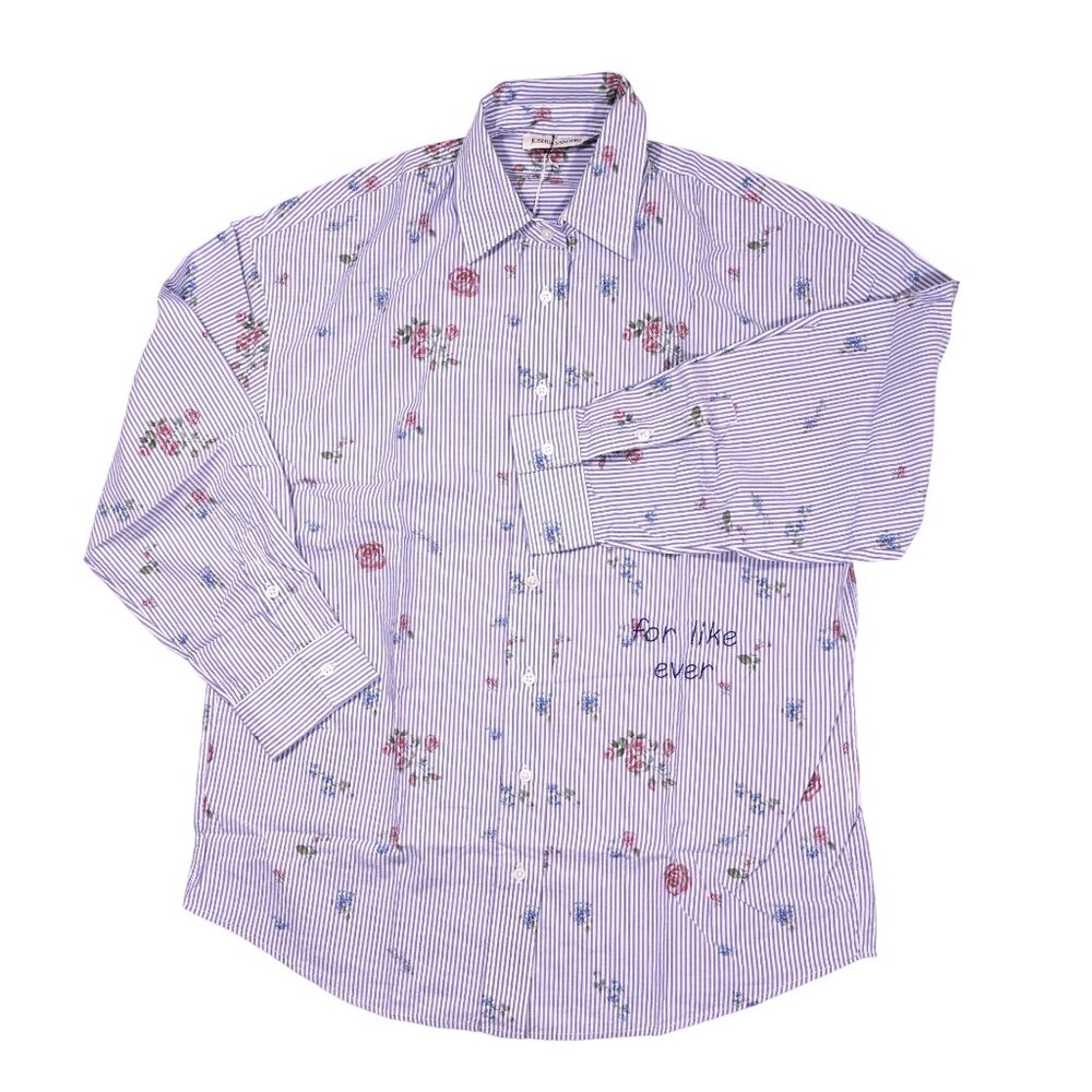 Joshua Sanders x Smiley Floral Seersucker Shirt In Blue